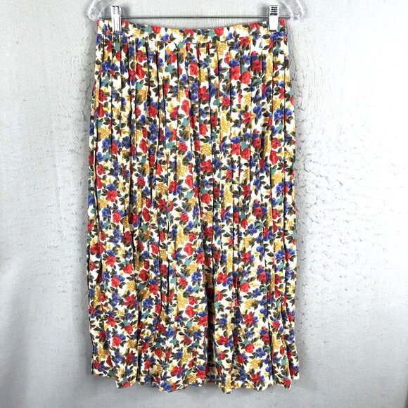 Vintage F  Maxi Skirt Women 6 Flower Farmhouse Modest Cottage Core Western Retro - Picture 1 of 16